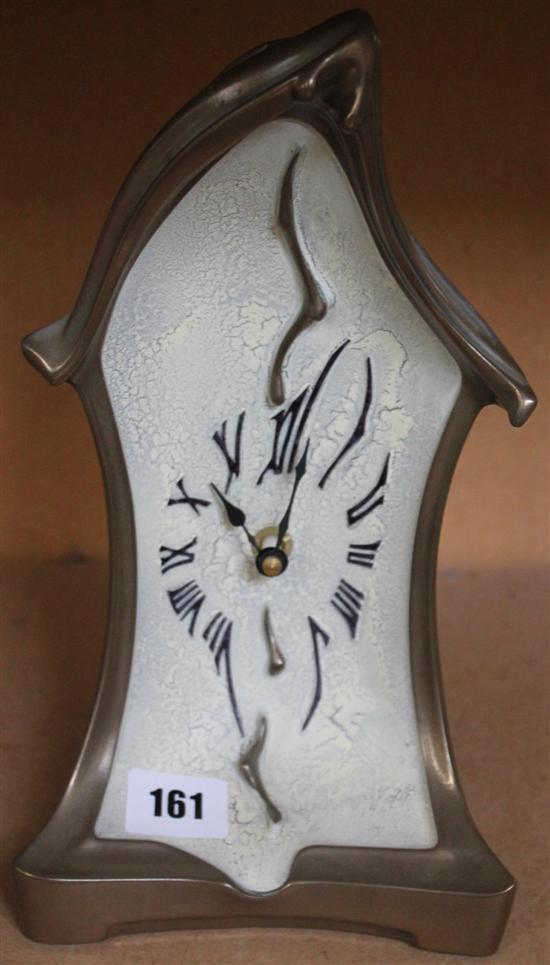 Art Nouveau style metal mantel clock